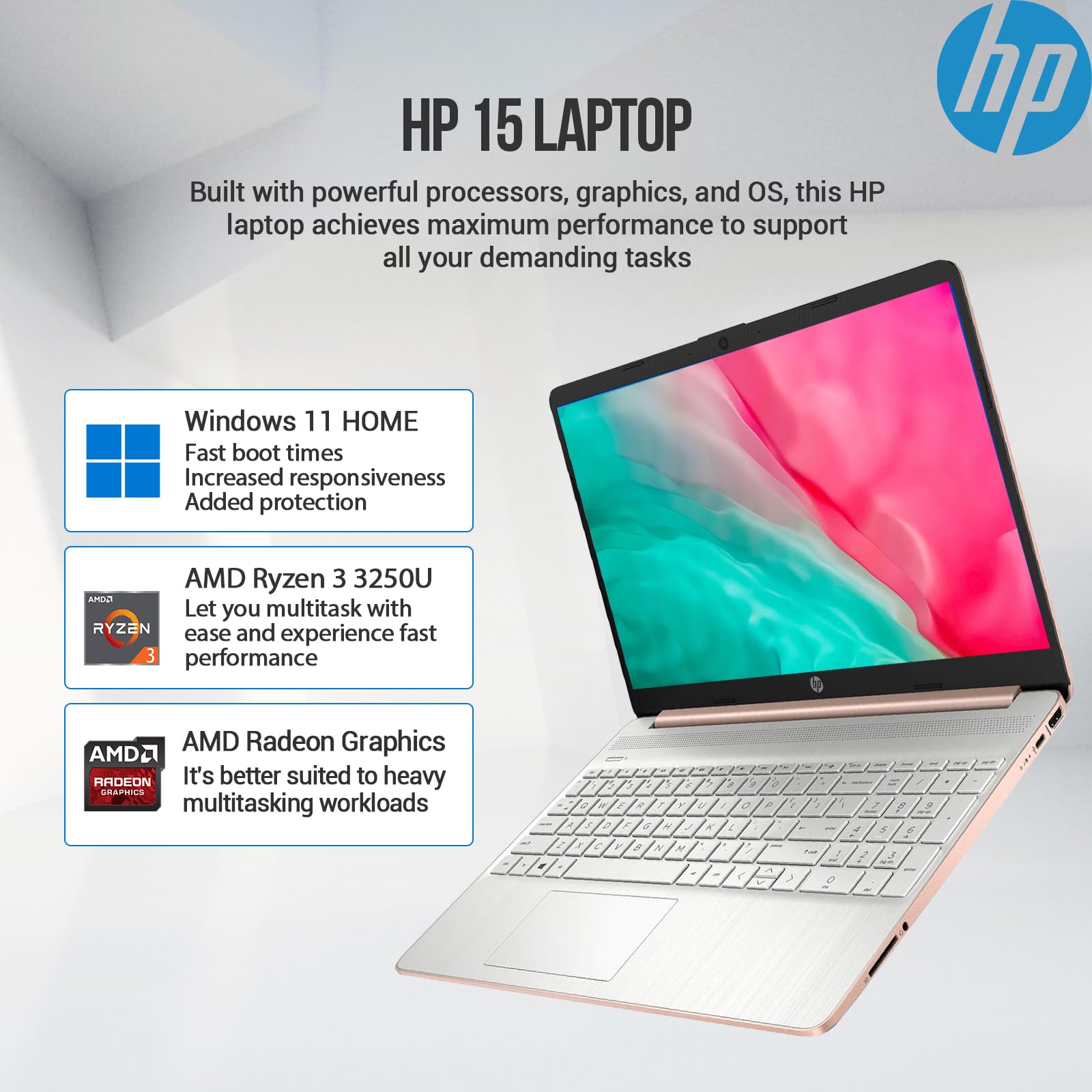Hp 15 Laptop Computer College Students, Ultra Thin Light Notebook Pc Laptop 15.6 Inch Hd, Amd Ryzen 3, 64Gb Ram 2Tb Ssd, Windows